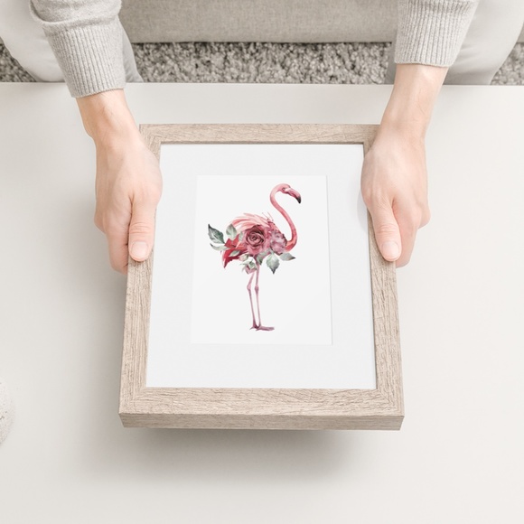 Watercolor Tropical Flamingo Wall Art Poster Print UNFRAMED - Picture 10 of 17